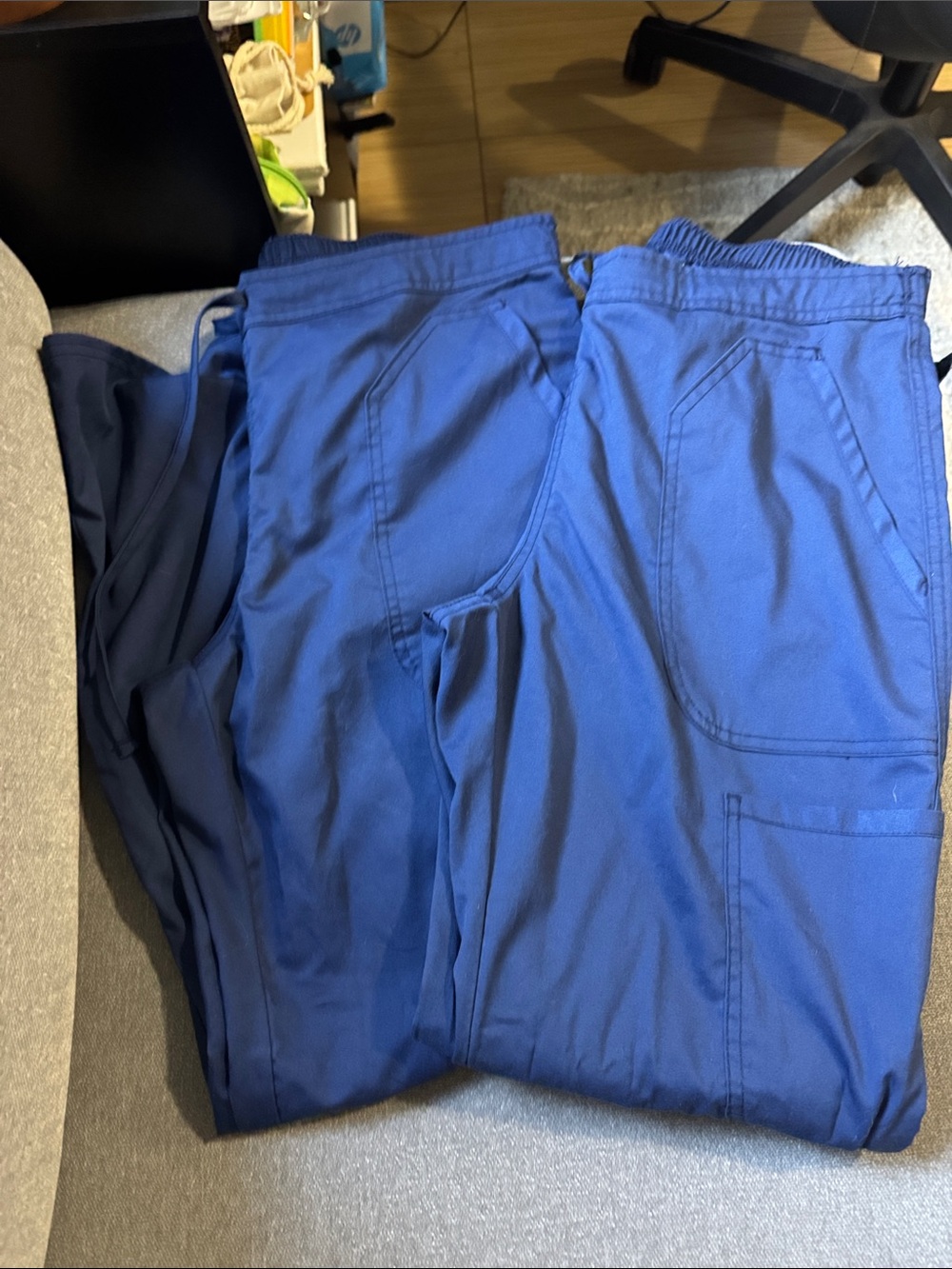 Cherokee Navy Cargo Scrub Pants with Elastic Waist